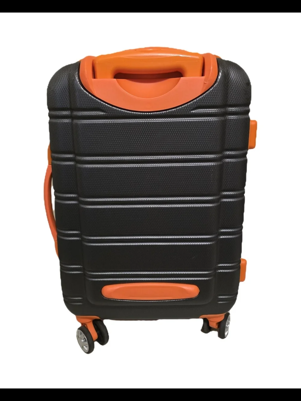 Black and Orange Carry-On Spinner Luggage